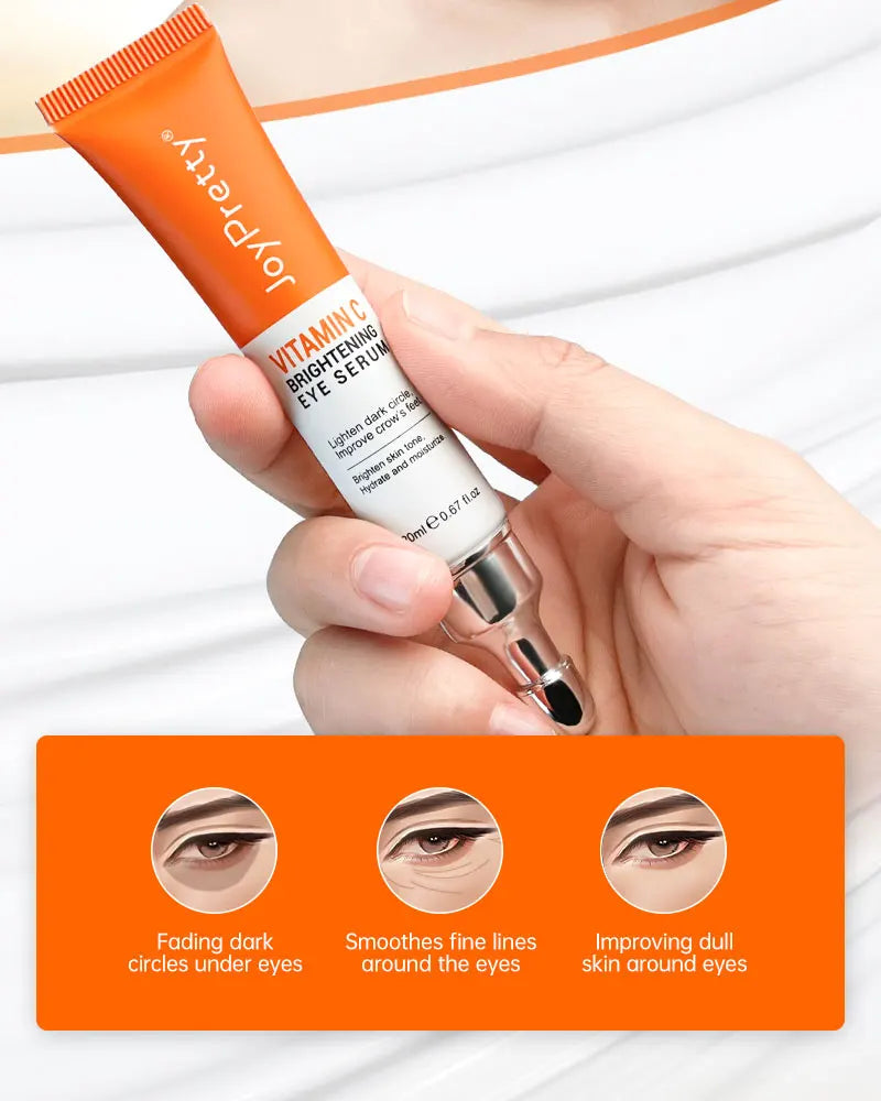 JoyPretty Vitamin C Eye Cream Anti Dark Circles Eye Bag Firmness Moisturizing Whitening Massager Wrinkle Eye Serum Beauty Health