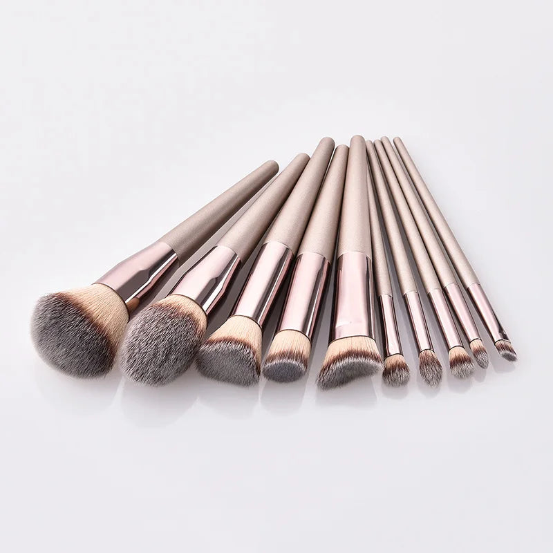 Hot Champagne Makeup Brushes Set for Women Cosmetic Foundation Powder Blush Eyeshadow Kabuki Blending Make Up Brush Beauty Tools