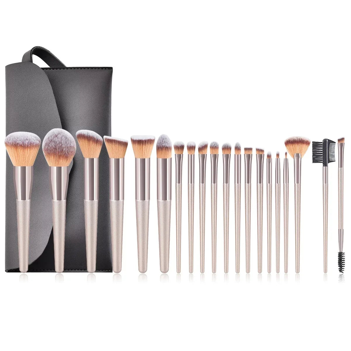 Hot Champagne Makeup Brushes Set for Women Cosmetic Foundation Powder Blush Eyeshadow Kabuki Blending Make Up Brush Beauty Tools