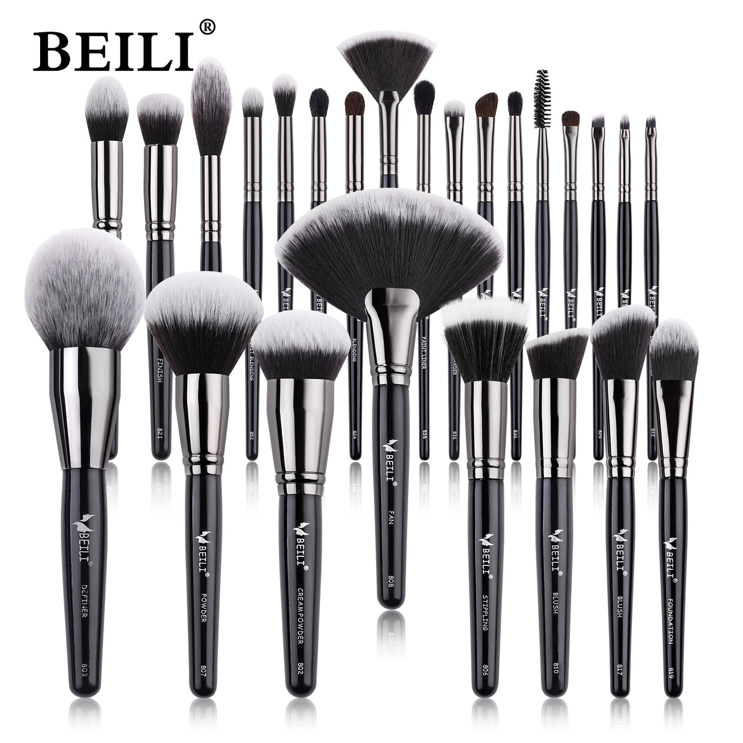 BEILI Brushes 25pcs Makeup Brush Set Cosmetic Foundation Brush Kit Eyeshadow Powder Blush Concealer Make Up Tool