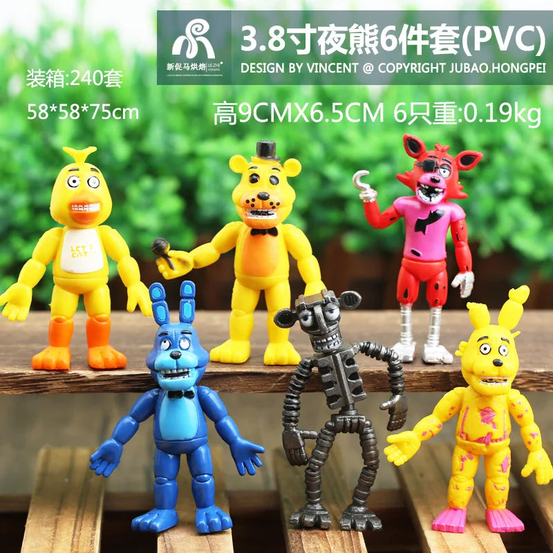 FNAF Figures Freddy Bonnie Foxy Fazbear Fnaf Bonnie Bear Action Figure PVC Collection Nightmare Fredbear Balloon Dolls Model Toy