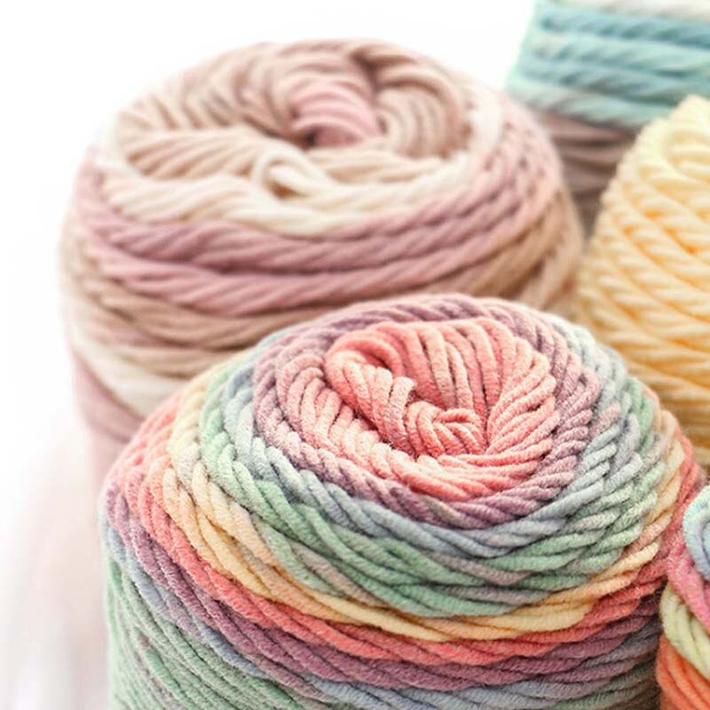 Segment Dyed Yarn 5 Strand Wool DIY Handmade