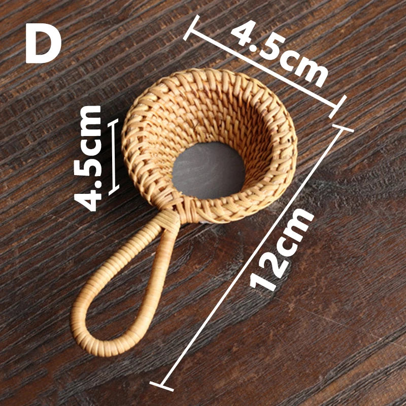 Bamboo Tea Strainers Tea Ceremony Utensils Table Decor Teaware Kitchen Tool Japanese Rattan Wooden Tea Leaves Funnel Accessories