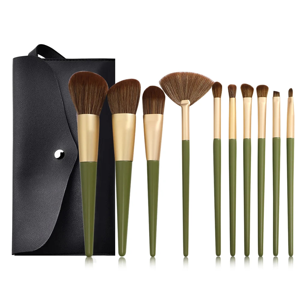 Hot Champagne Makeup Brushes Set for Women Cosmetic Foundation Powder Blush Eyeshadow Kabuki Blending Make Up Brush Beauty Tools