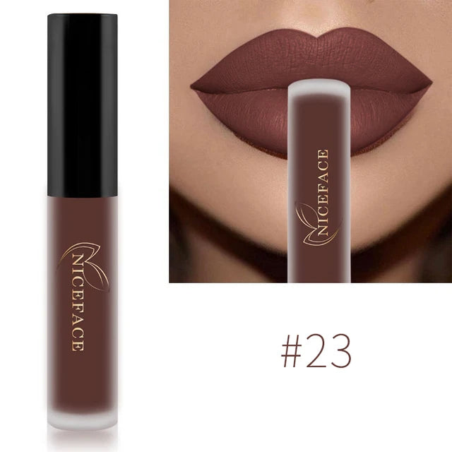 NICEFACE 29 Colors Liquid Lipstick Makeup Waterproof Matte Red Lip Gloss Long Lasting Nude Lip Tint Makeup Pigment Cosmetics