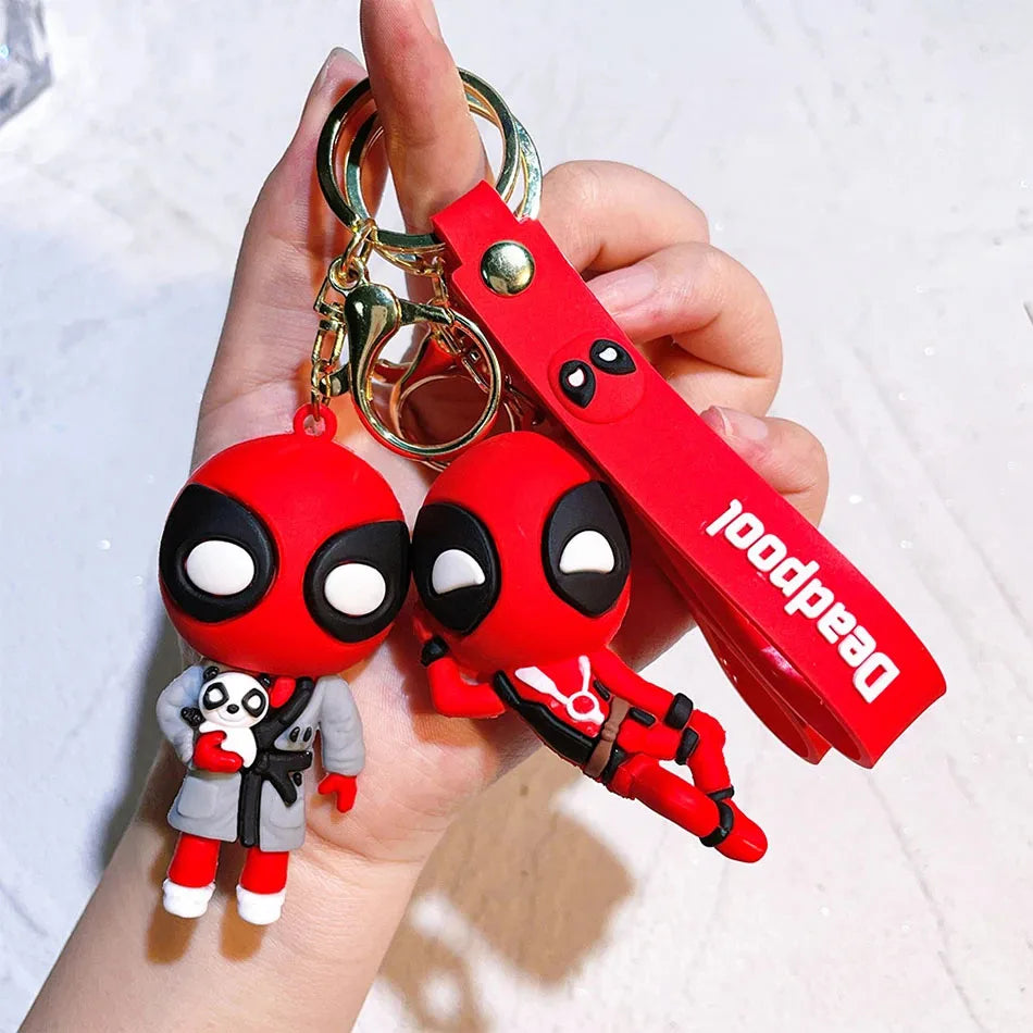 New Anime Mutants Deadpool Keychain Movie Superhero villain Doll Pendant Car Key chain Ring Jewelry Gifts Boys Party Gifts Toys