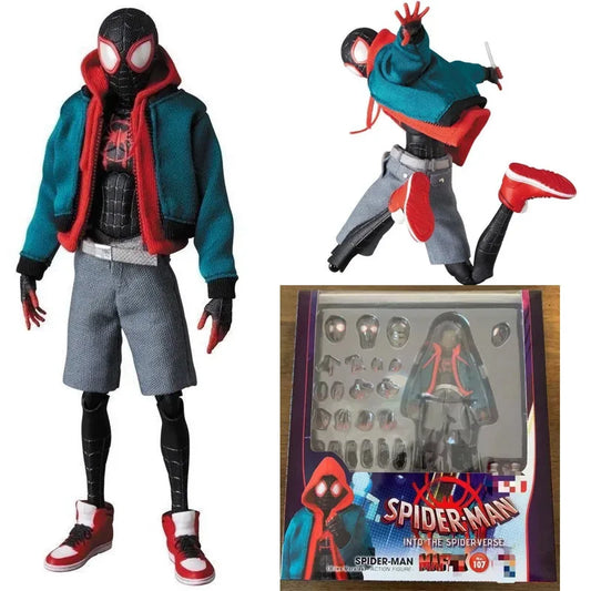 Ko Mafex 107 Spider Man Action Figure Toys 1/12 Spiderman Into The Spider-verse Miles Morales Movable Model Statue Dolls Gifts