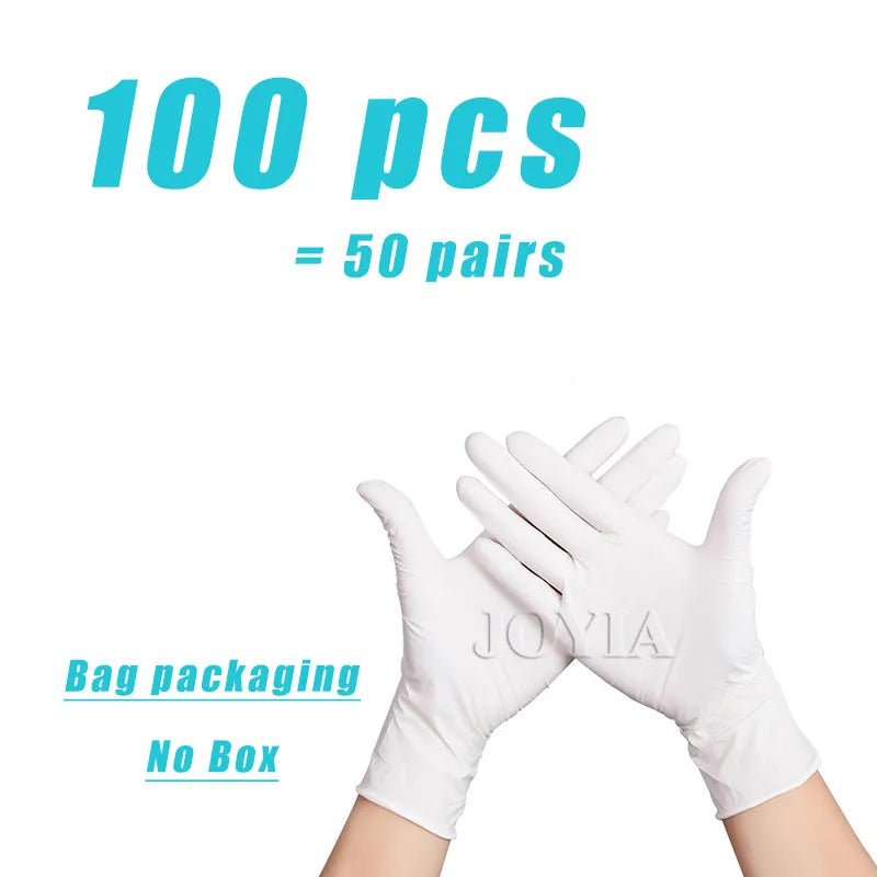 Black Disposable Nitrile Gloves 100pcs Latex Free Powder-Free Small Medium Large Pink Tattoo Gloves For Work Kitchen Clean XS XL