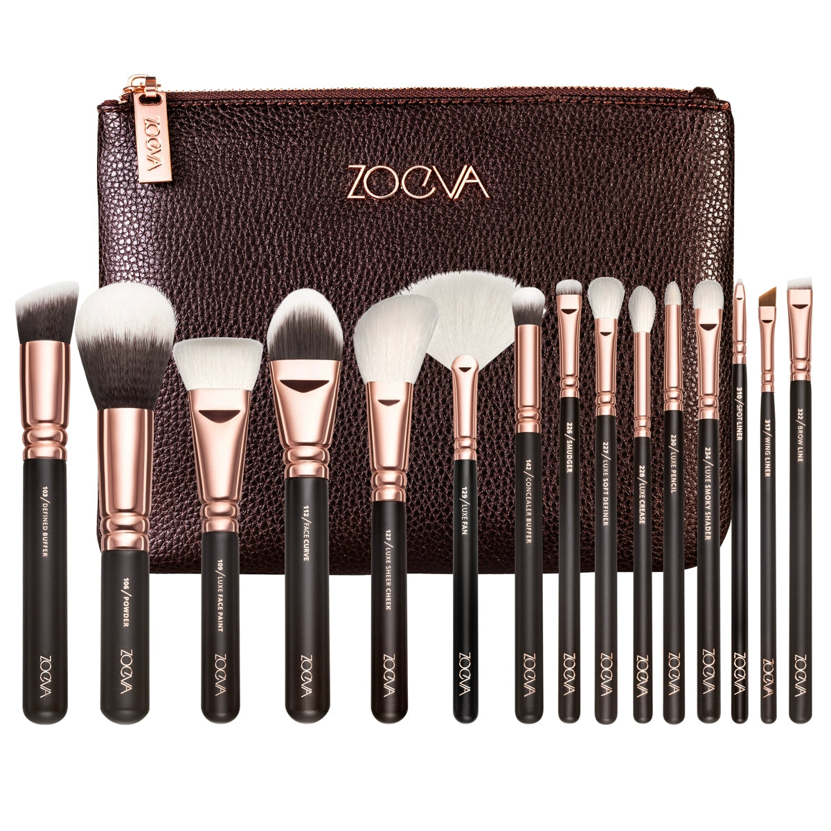 Zoeva Hot 15 PCs Brown Highlight Makeup Brush