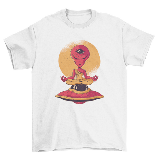 Alien meditation t-shirt