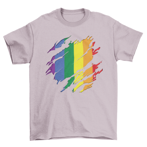 Scratched lgtb flag t-shirt