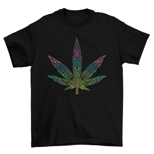 Tribal cannabis leaf t-shirt