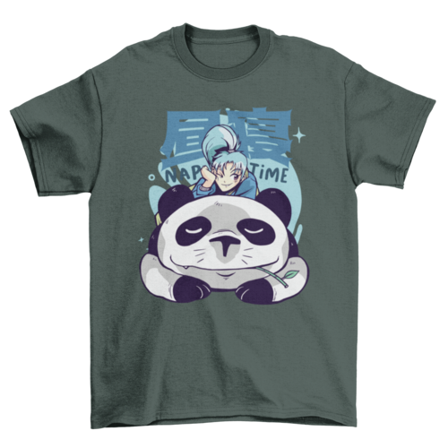 Panda nap time anime t-shirt