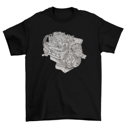 Realistic engine technology t-shirt