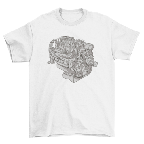 Realistic engine technology t-shirt