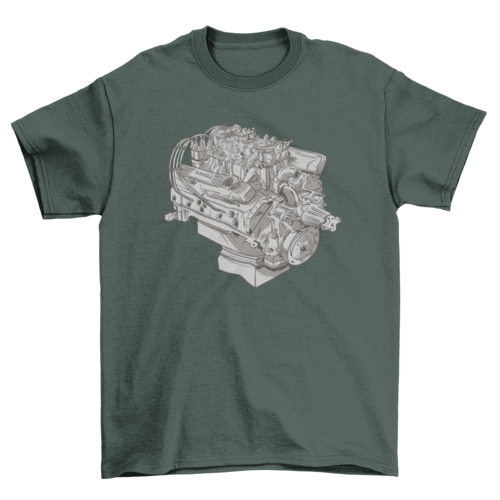 Realistic engine technology t-shirt