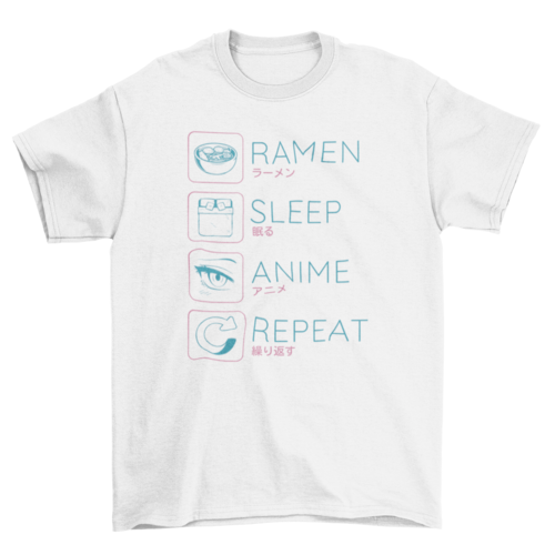 Ramen anime routine t-shirt