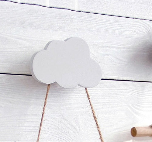 Mounted Wooden Cloud Hooks