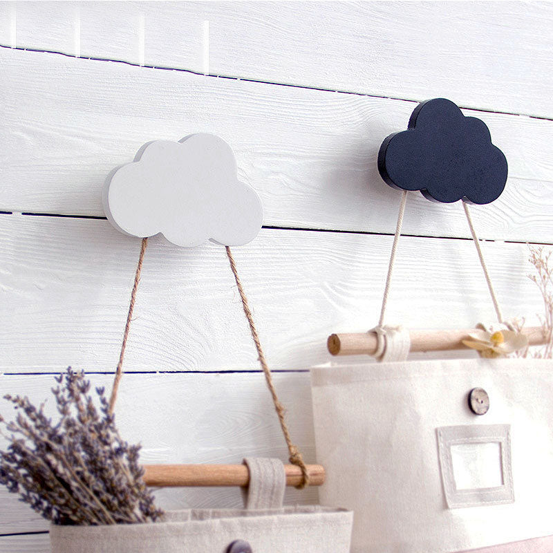 Mounted Wooden Cloud Hooks