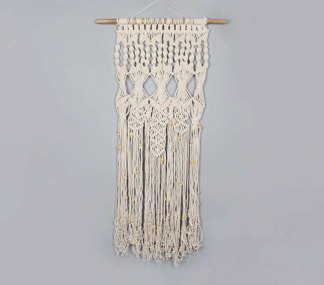 Cotton Macrame Fringed Wall Decor