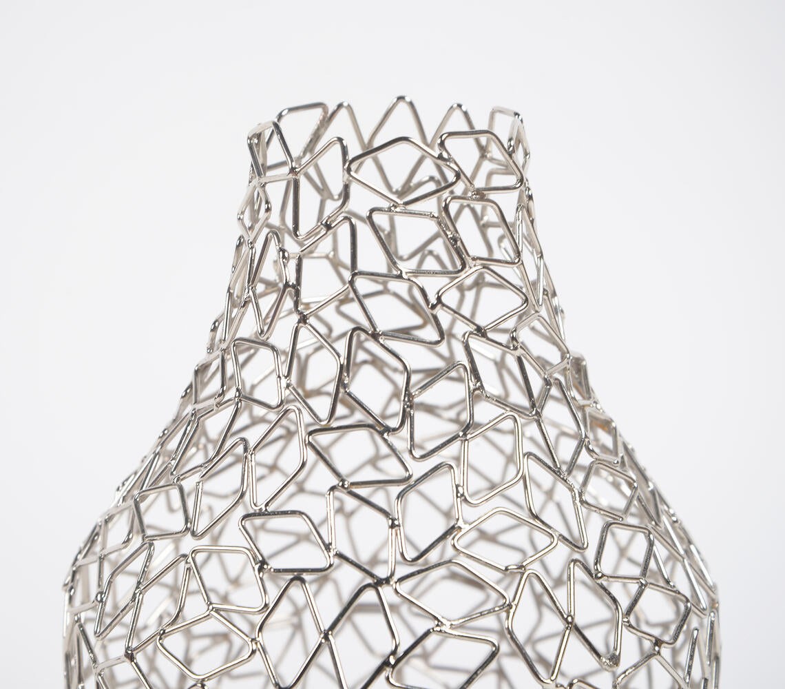 Cluttered Diamonds Iron Flower Vase