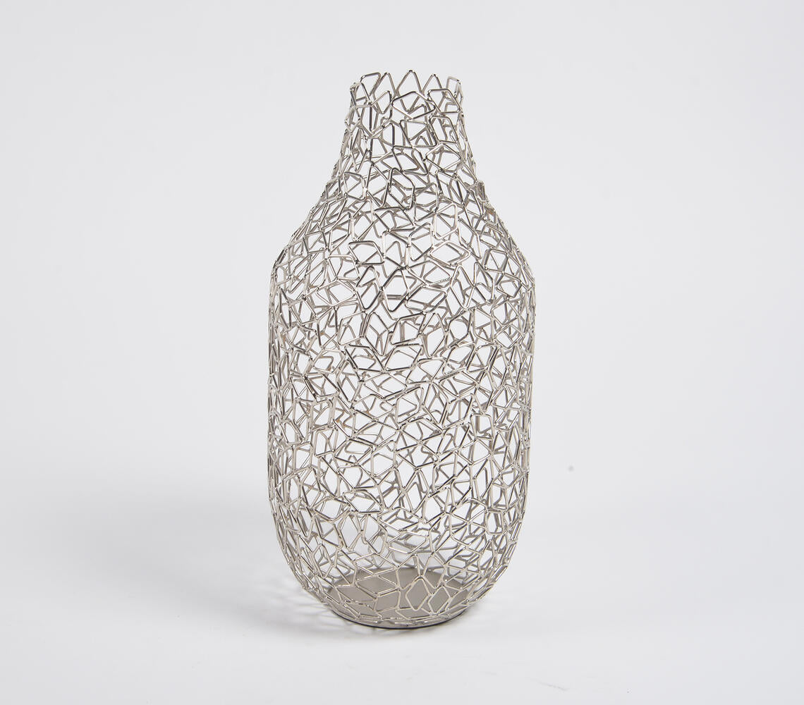 Cluttered Diamonds Iron Flower Vase