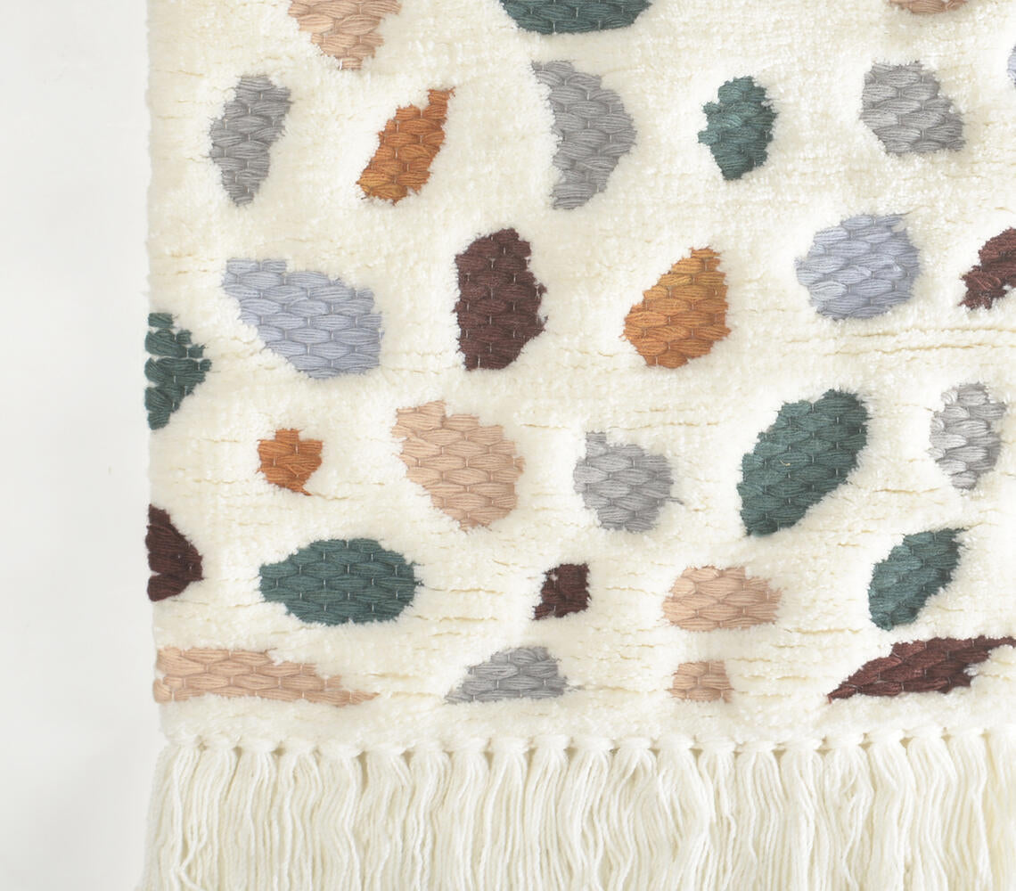 Handwoven & Tufted Terrazzo Wall Hanging with Fringes