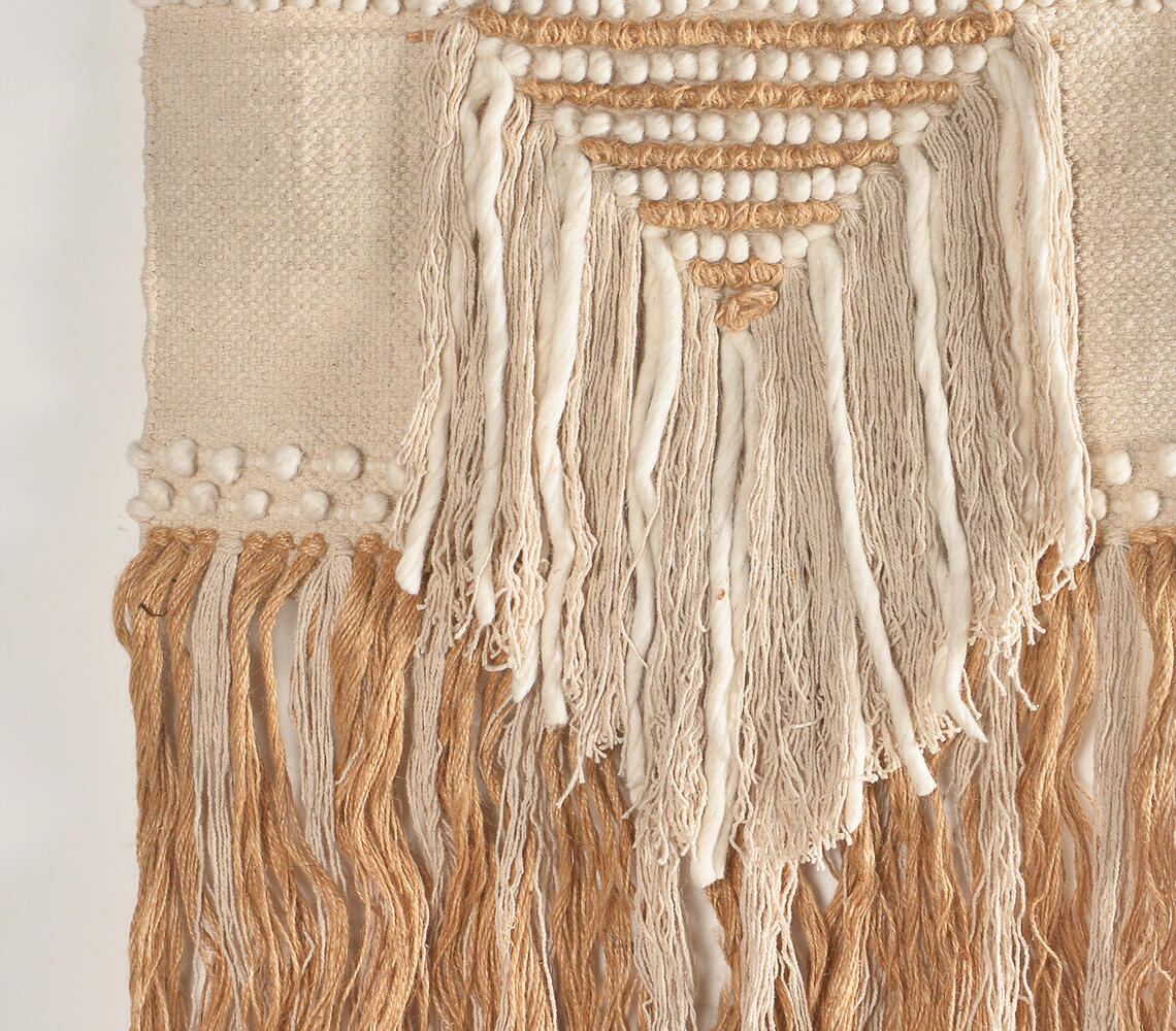 Handwoven Cotton Fringed Wall Hanging