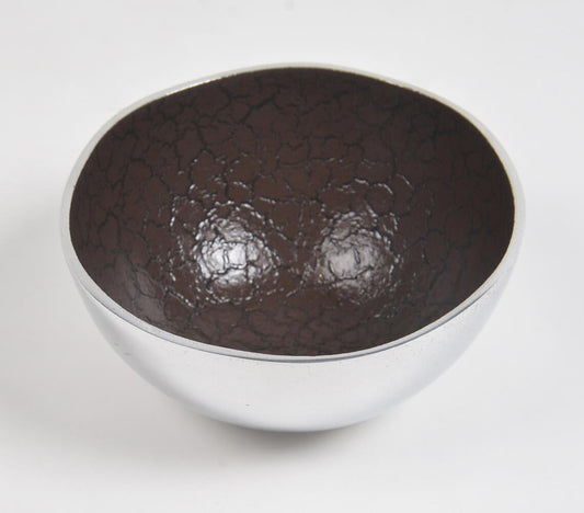 Textured Aluminium Brown Bowl
