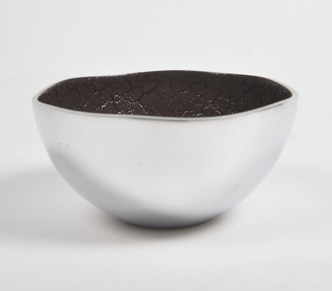 Textured Aluminium Brown Bowl