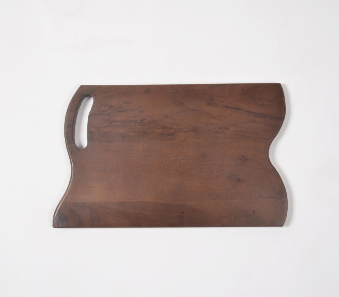 Handmade Dark Polished Acacia Wood Serving Board