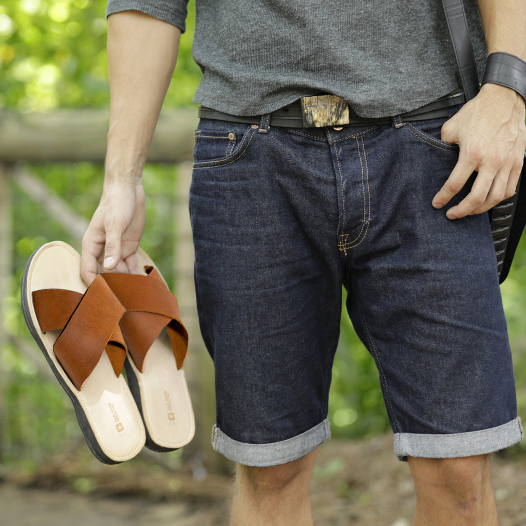 Men's Criss Cross Leather Sandal