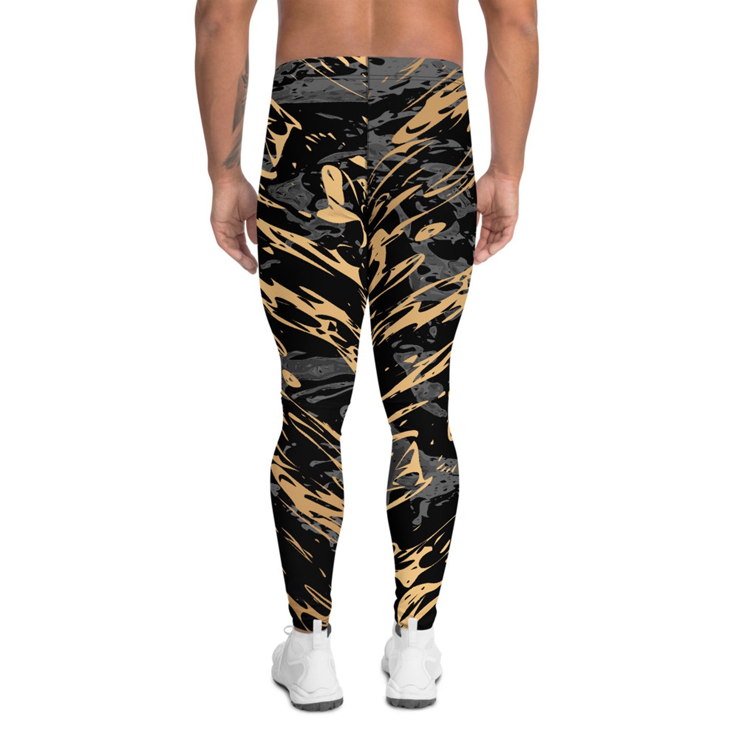 Black Marble with Gold Splash Leggings for Men