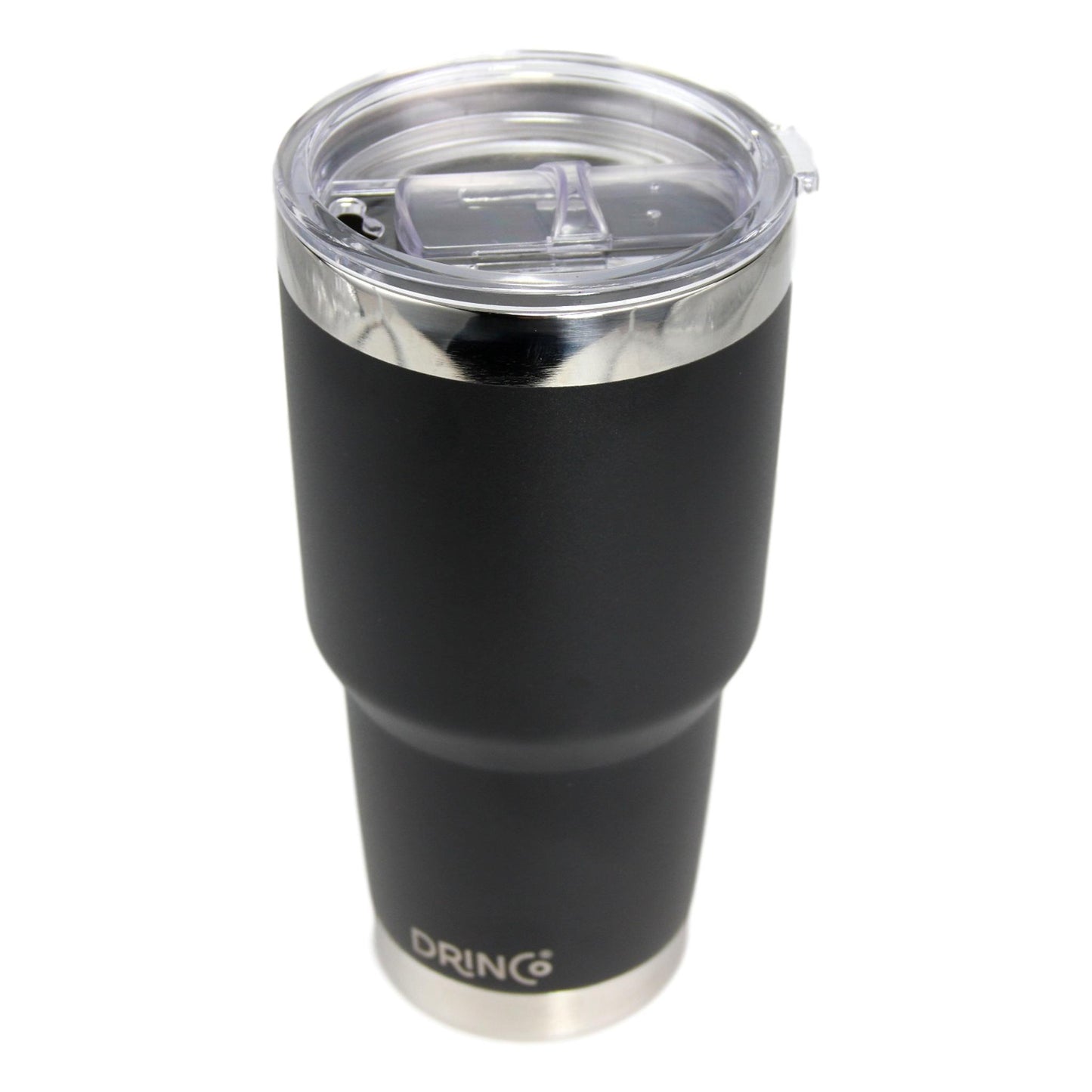 DRINCO® 30oz Insulated Tumbler Spill Proof Lid w/2 Straws (Black)