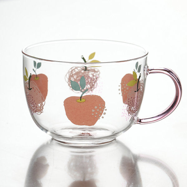 Large Pink Apple Glass Mug