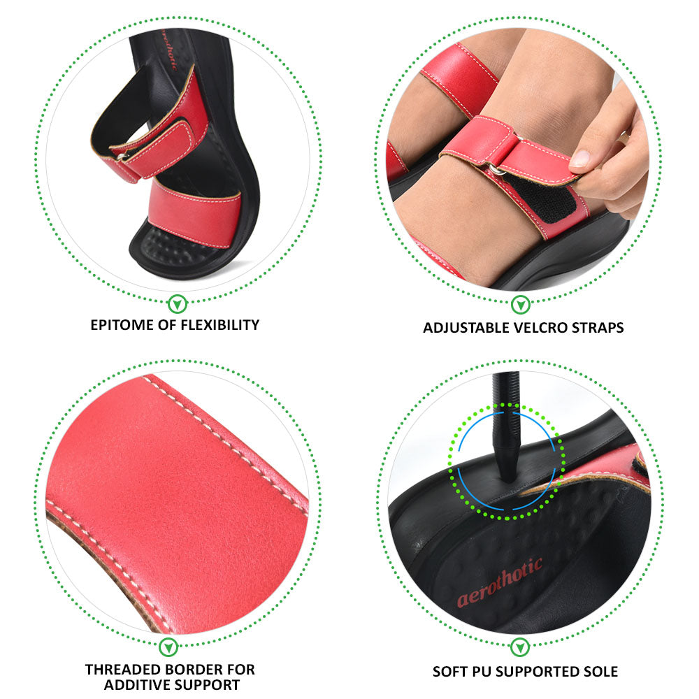 Aerothotic Rustic Women's Velcro Strap Slide Sandals