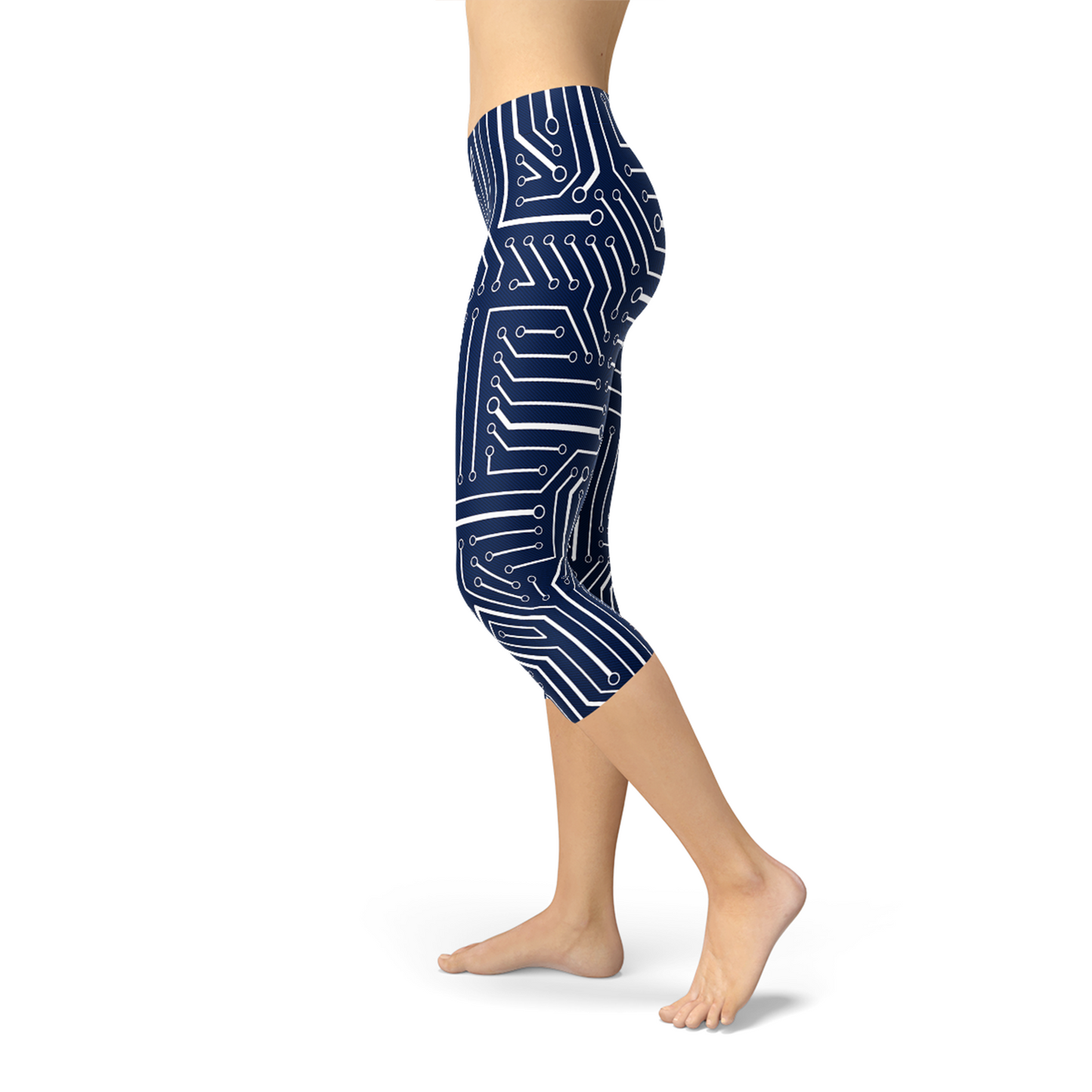 Womens Navy Blue Circuit Capri Leggings