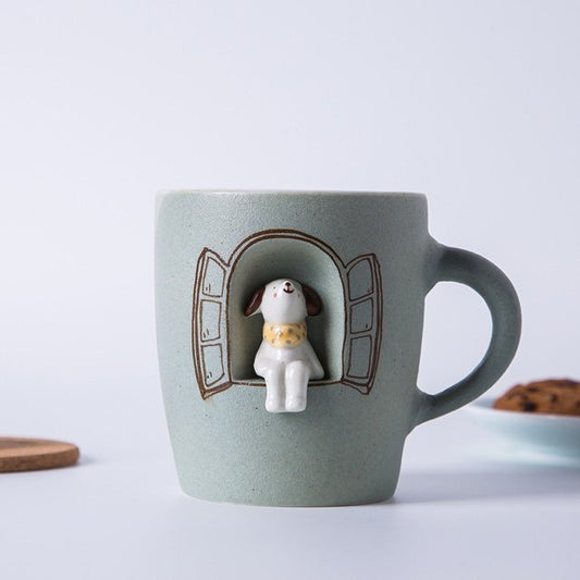 Creative Handmade Cute Dog Ceramic Mug