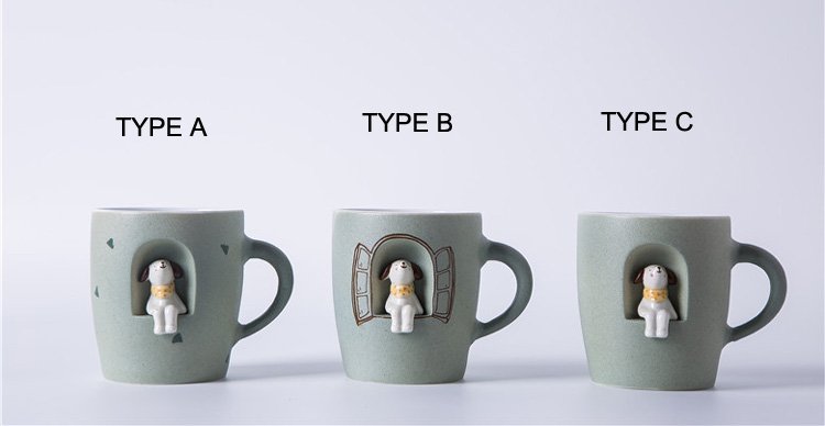 Creative Handmade Cute Dog Ceramic Mug