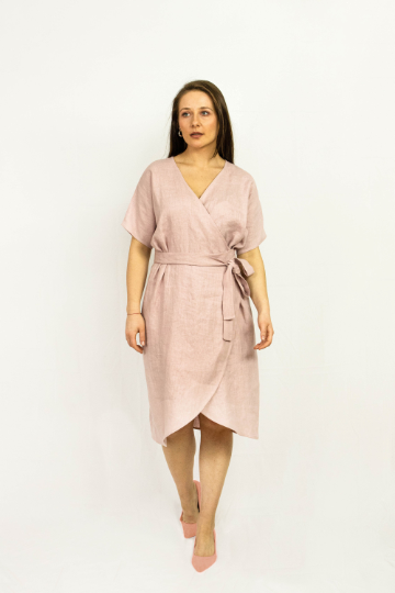 Natural Light linen wrap dress