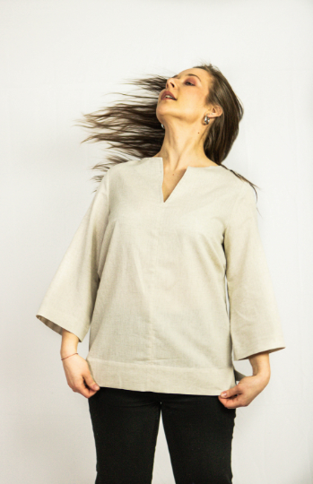 Natural Light linen oversize top