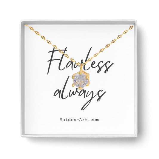 14K Gold Plated Solitaire Necklace