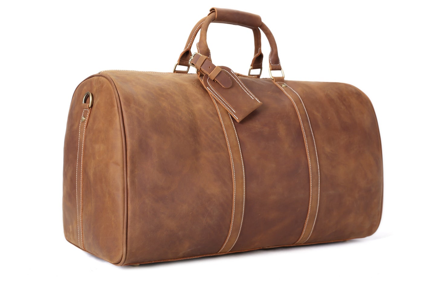 Handmade Large Vintage Full Grain Leather Travel Bag, Duffle Bag,