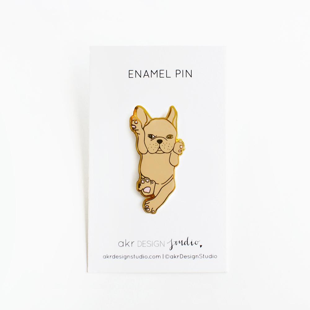 French Bulldog Enamel Pin - Fawn