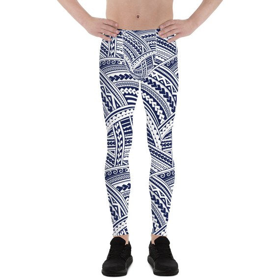 Mens Leggings - Maori Polynesian Tattoo Leggings