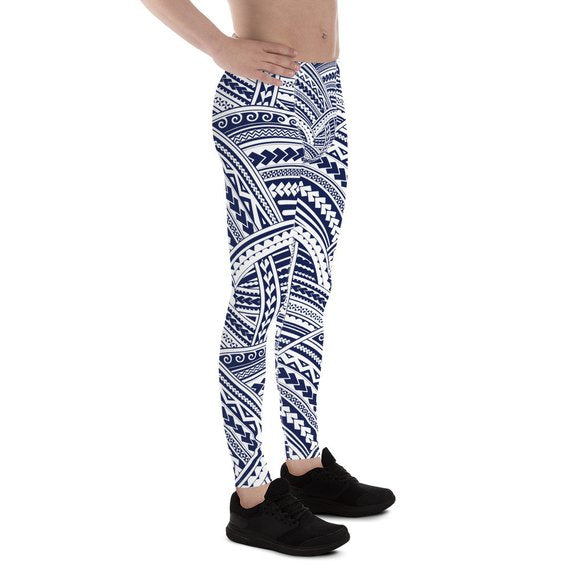 Mens Leggings - Maori Polynesian Tattoo Leggings