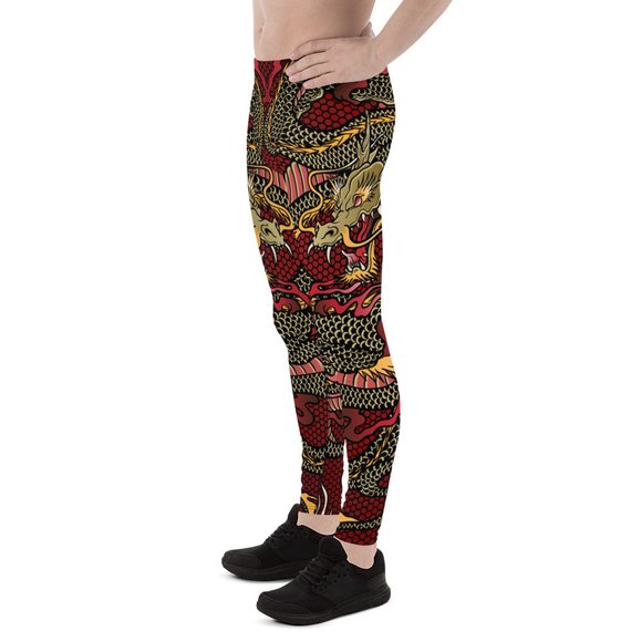 Mens Leggings - Red Dragon Leggings