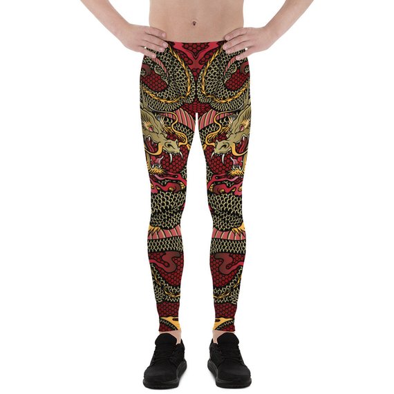 Mens Leggings - Red Dragon Leggings