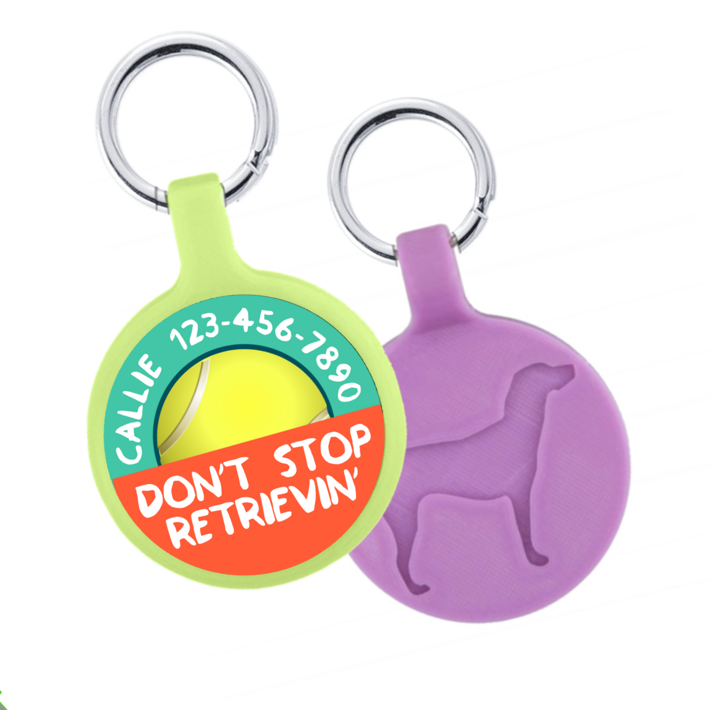 Don’t Stop Retrievin’ Ecoplastic Pet ID Tag- Choose from many colors.