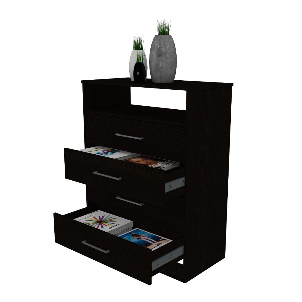 Dresser Atlanta,Four Drawers, Black Wengue Finish